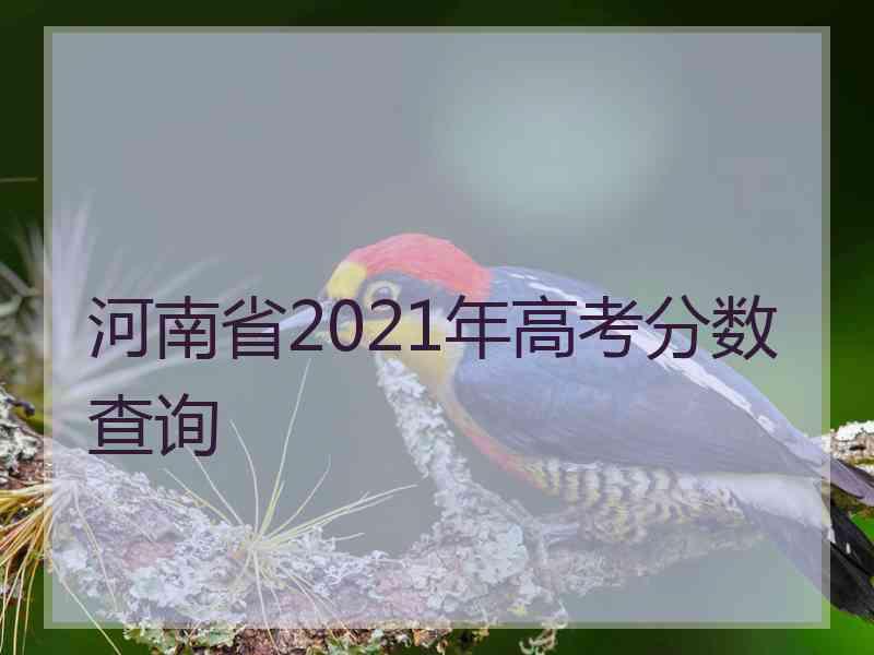 河南省2021年高考分数查询