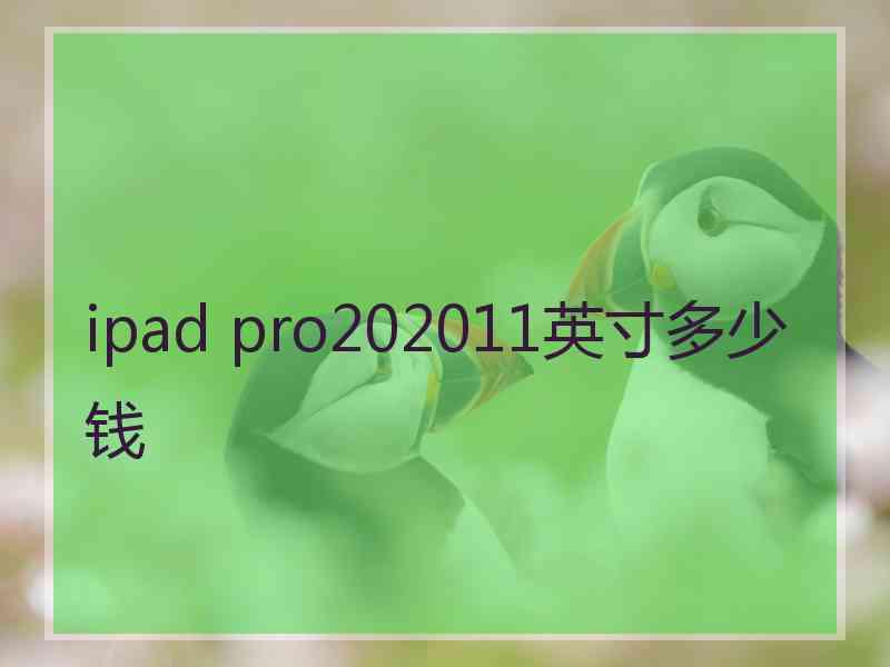 ipad pro202011英寸多少钱