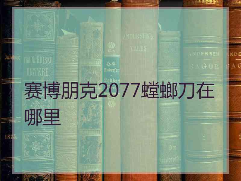 赛博朋克2077螳螂刀在哪里