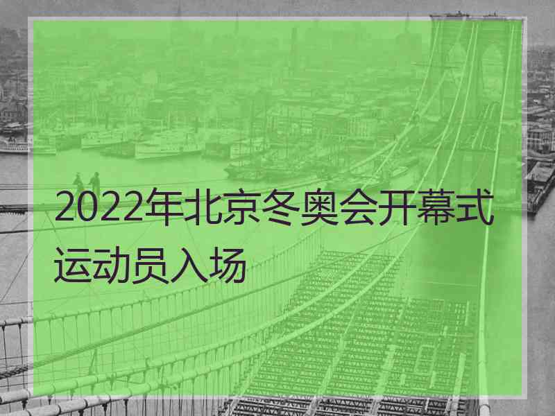 2022年北京冬奥会开幕式运动员入场