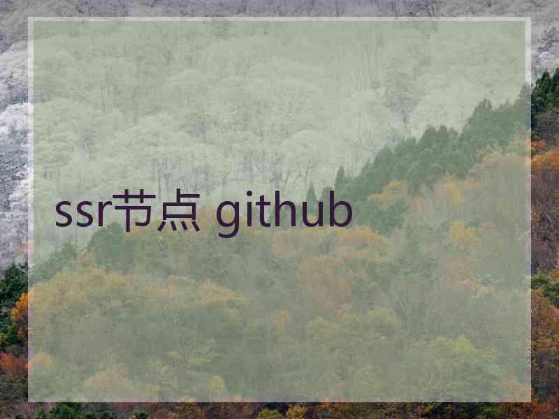 ssr节点 github