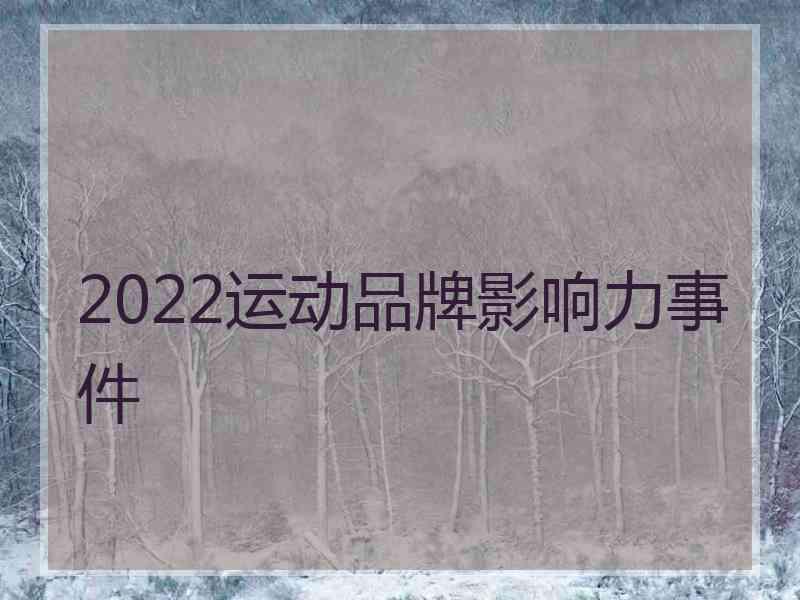 2022运动品牌影响力事件