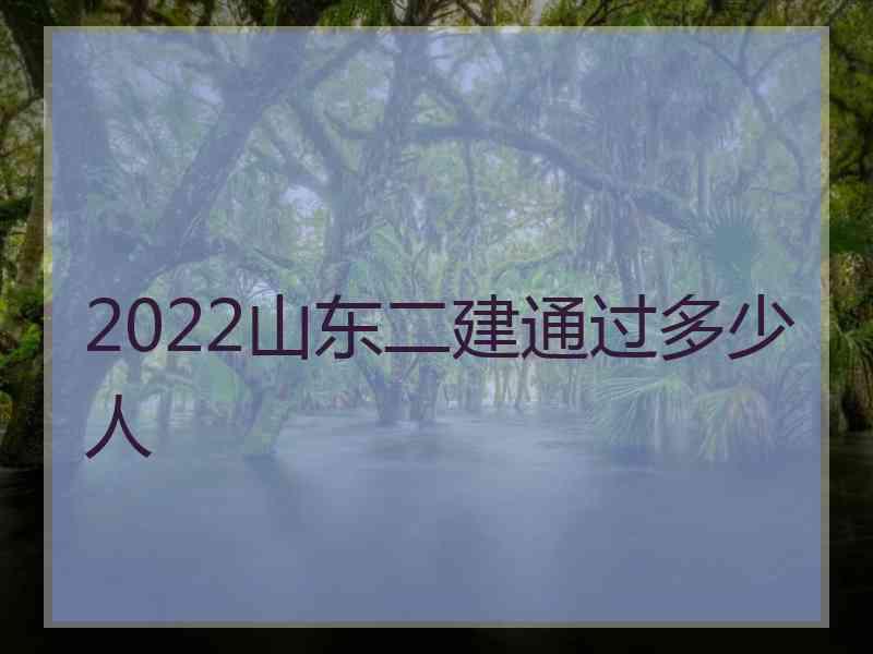 2022山东二建通过多少人