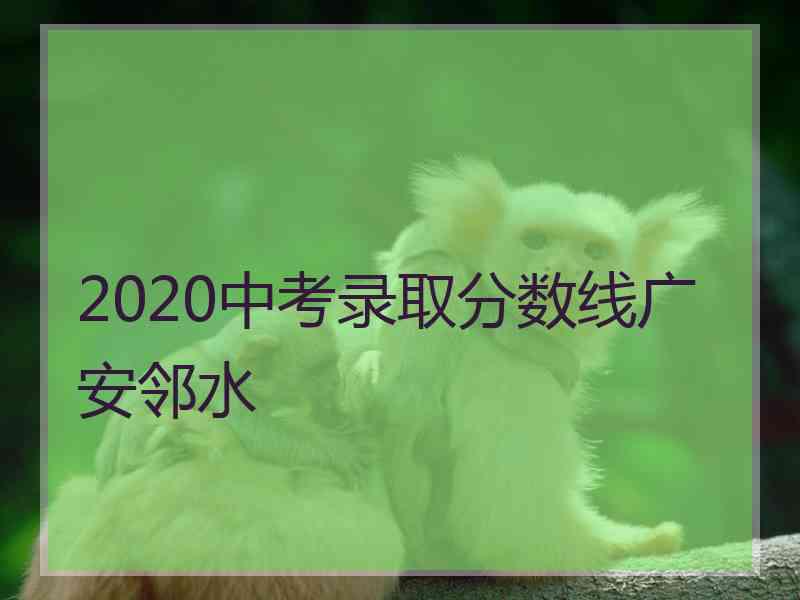 2020中考录取分数线广安邻水