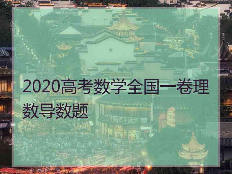 2020高考数学全国一卷理数导数题