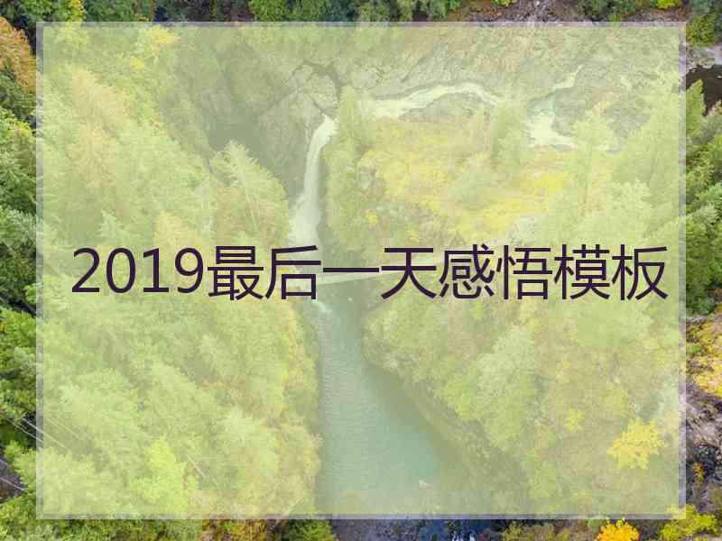 2019最后一天感悟模板