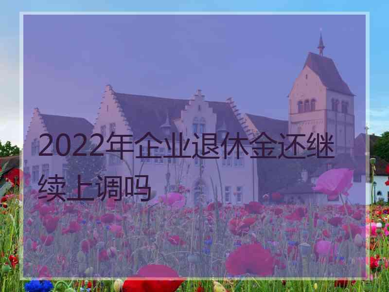 2022年企业退休金还继续上调吗