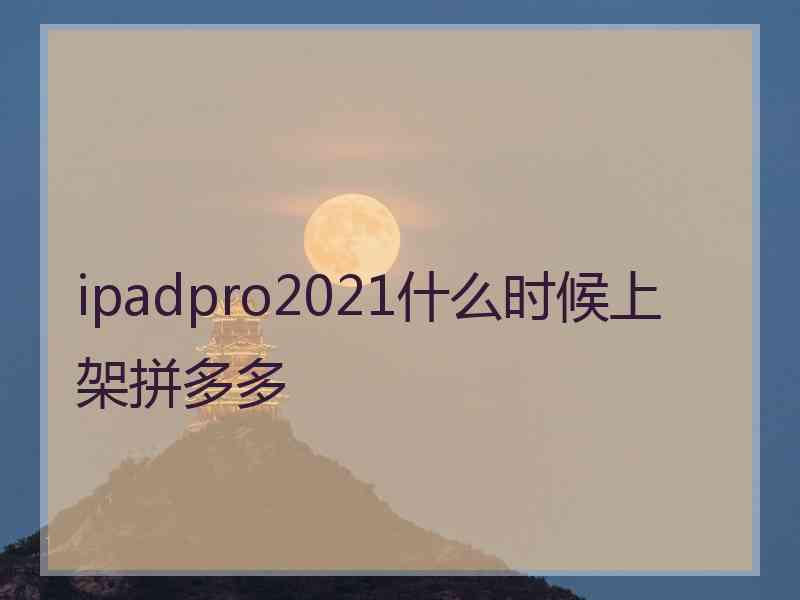 ipadpro2021什么时候上架拼多多