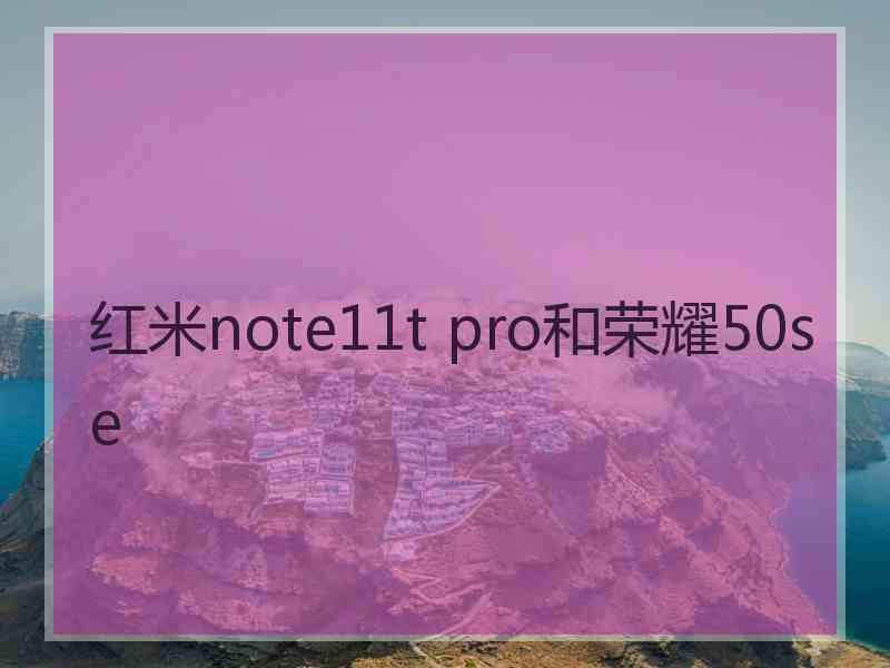 红米note11t pro和荣耀50se