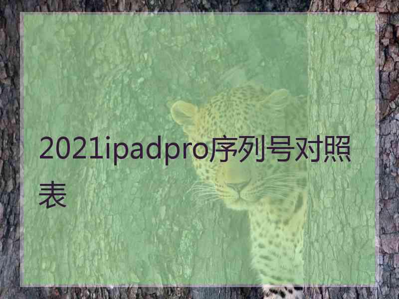 2021ipadpro序列号对照表