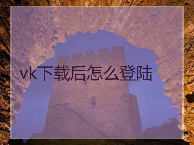 vk下载后怎么登陆