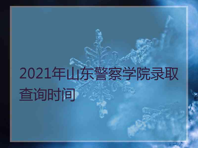 2021年山东警察学院录取查询时间