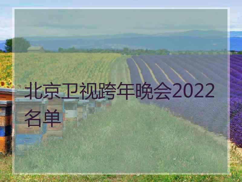 北京卫视跨年晚会2022名单