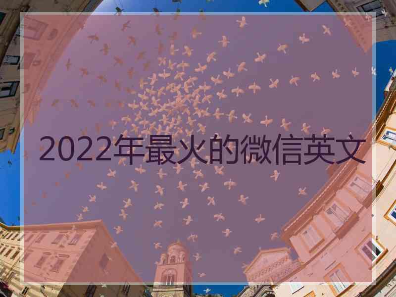 2022年最火的微信英文