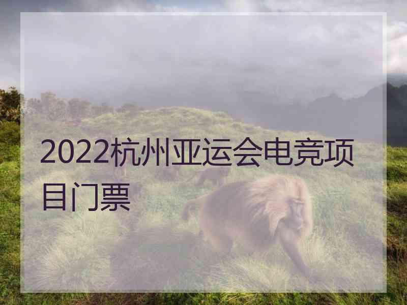 2022杭州亚运会电竞项目门票