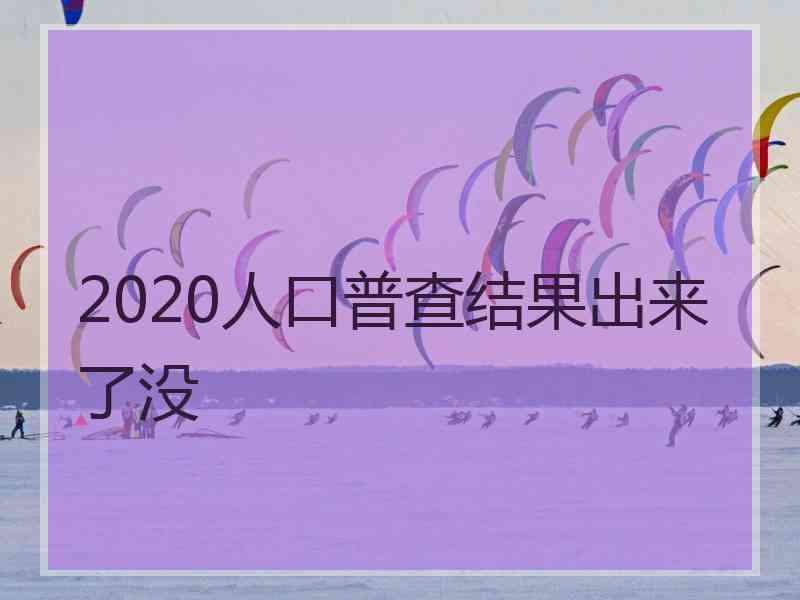 2020人口普查结果出来了没