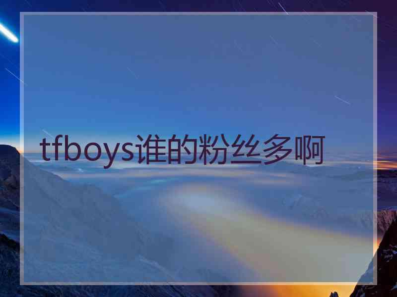 tfboys谁的粉丝多啊