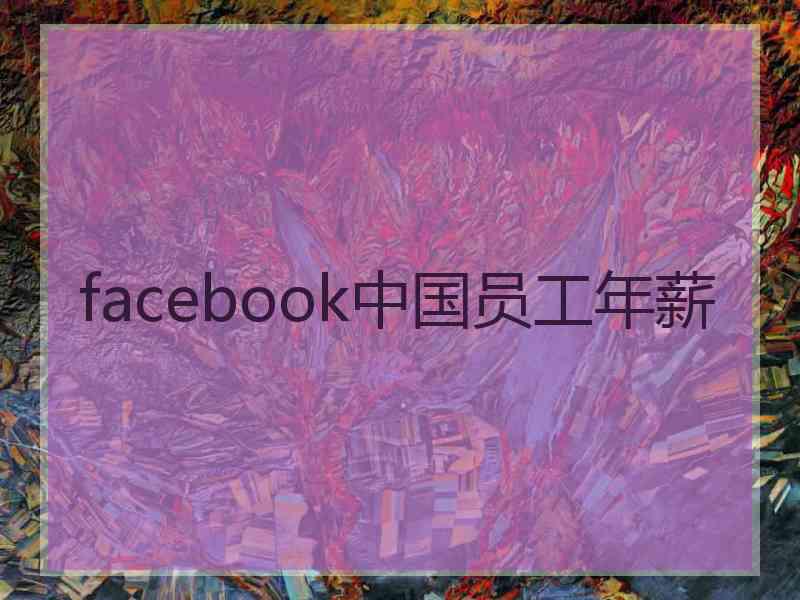 facebook中国员工年薪