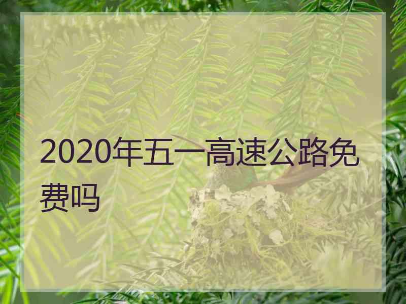 2020年五一高速公路免费吗