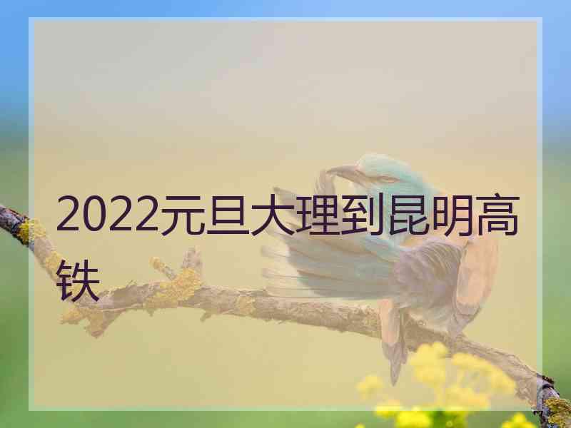 2022元旦大理到昆明高铁