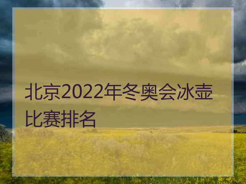 北京2022年冬奥会冰壶比赛排名