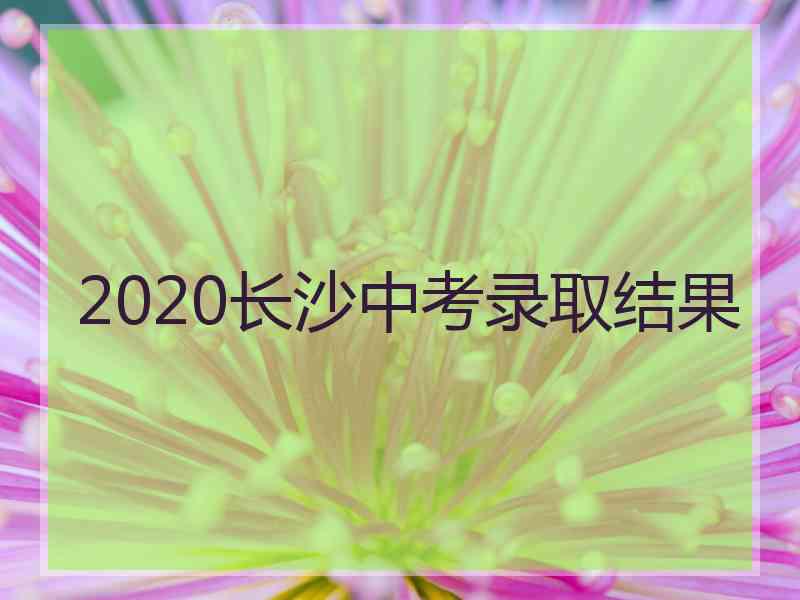 2020长沙中考录取结果