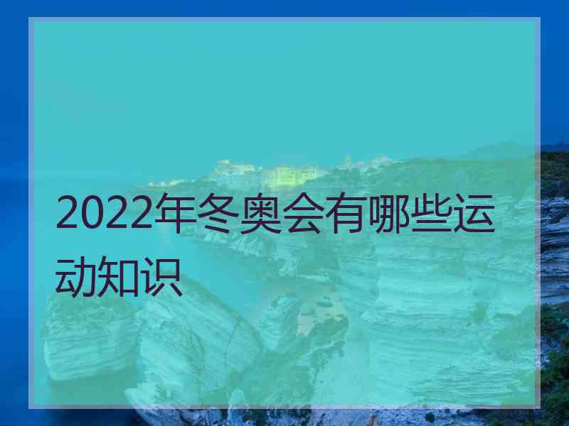 2022年冬奥会有哪些运动知识