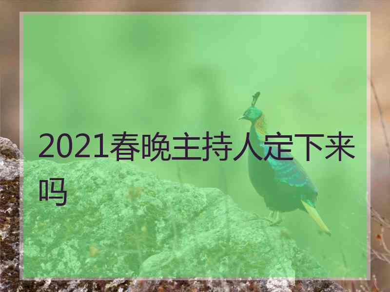 2021春晚主持人定下来吗