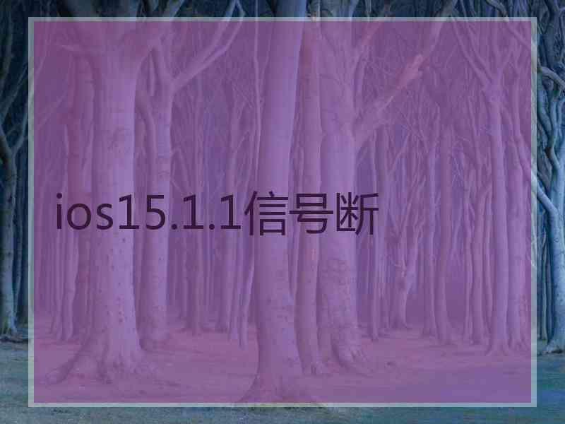 ios15.1.1信号断