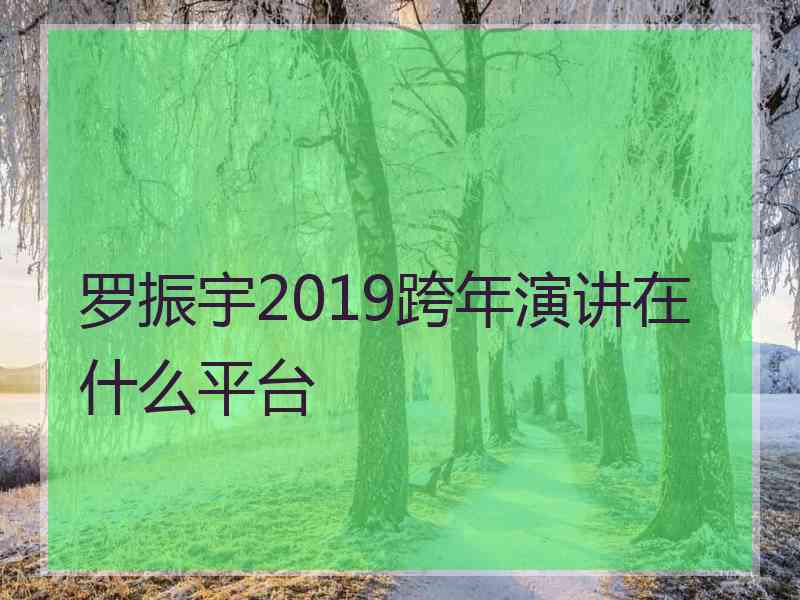 罗振宇2019跨年演讲在什么平台