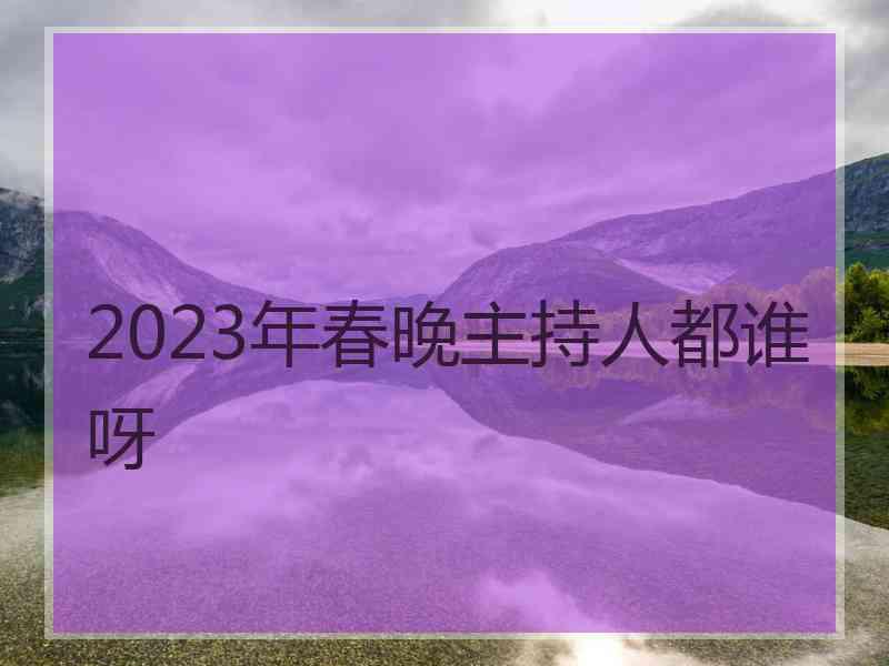 2023年春晚主持人都谁呀