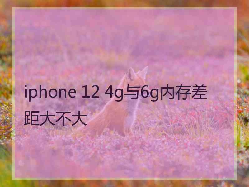 iphone 12 4g与6g内存差距大不大