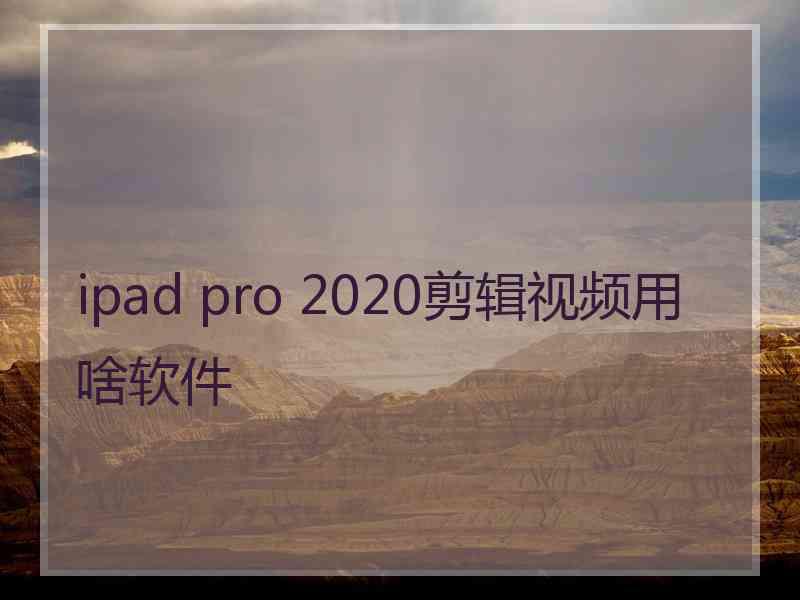 ipad pro 2020剪辑视频用啥软件