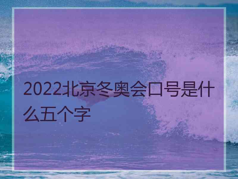 2022北京冬奥会口号是什么五个字