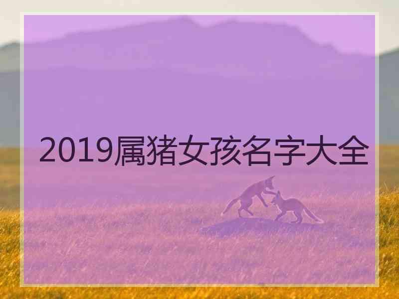 2019属猪女孩名字大全