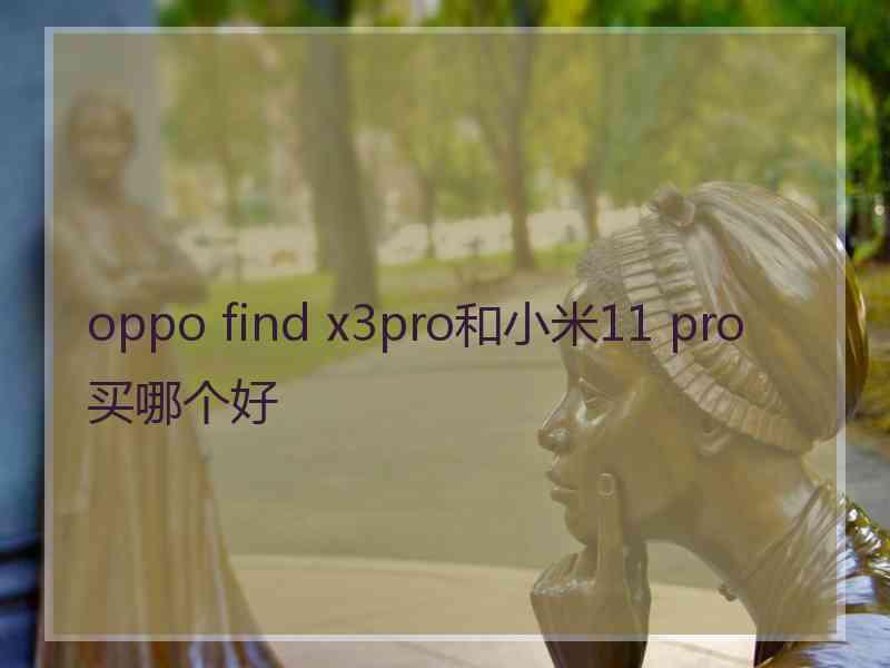 oppo find x3pro和小米11 pro买哪个好