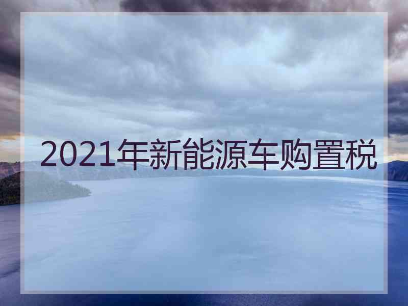 2021年新能源车购置税