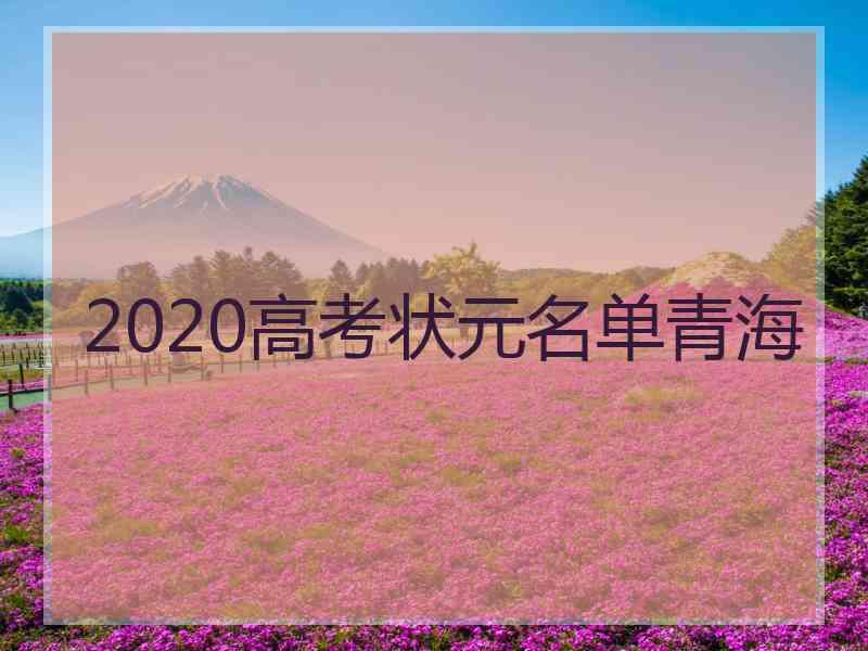 2020高考状元名单青海