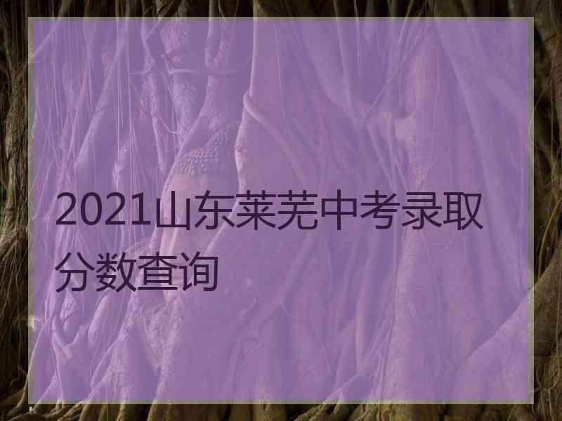 2021山东莱芜中考录取分数查询