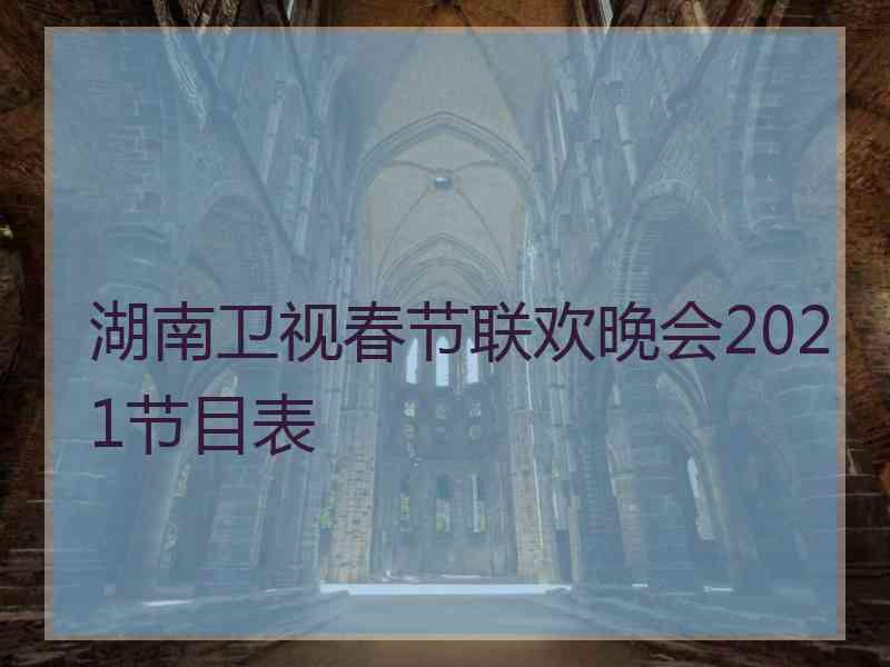 湖南卫视春节联欢晚会2021节目表