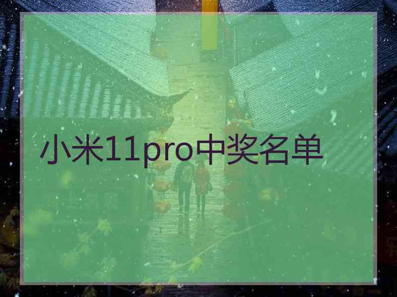 小米11pro中奖名单