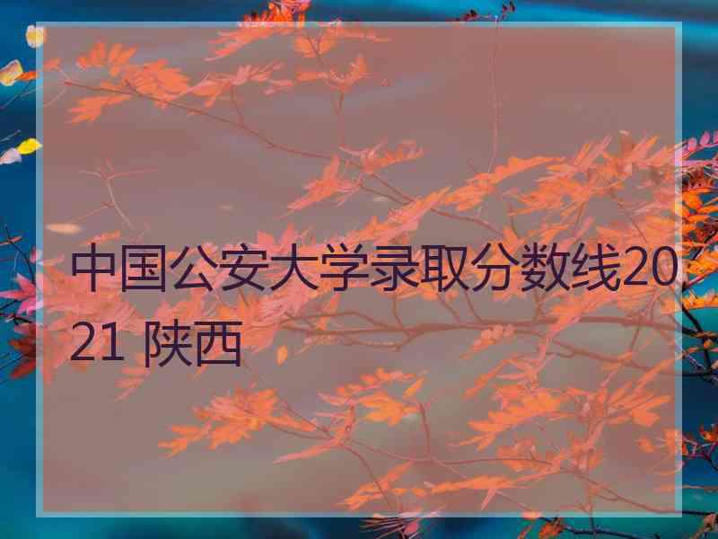 中国公安大学录取分数线2021 陕西