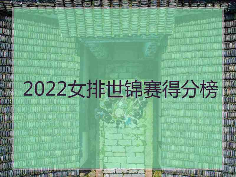 2022女排世锦赛得分榜