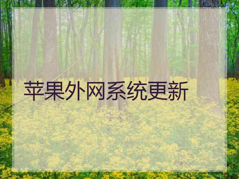 苹果外网系统更新