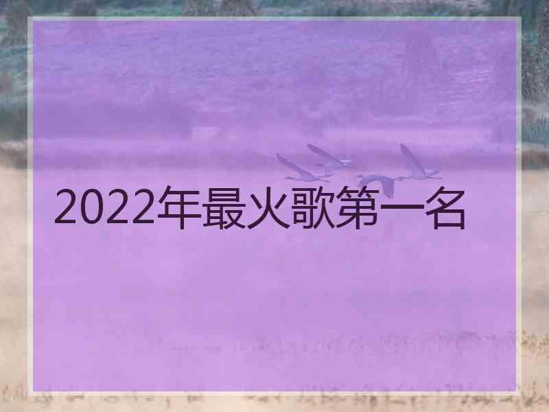 2022年最火歌第一名