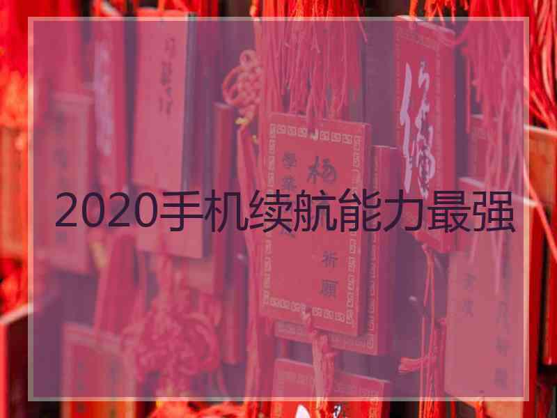 2020手机续航能力最强