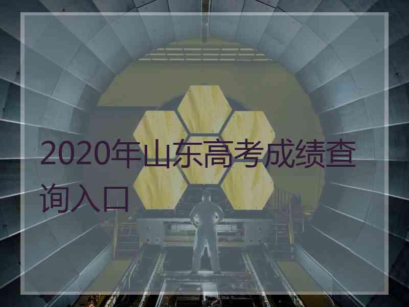 2020年山东高考成绩查询入口