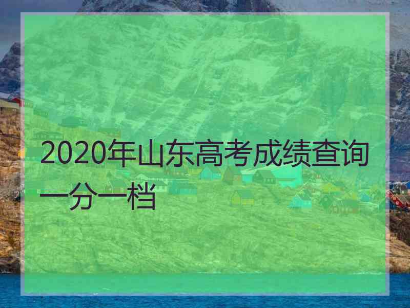 2020年山东高考成绩查询一分一档