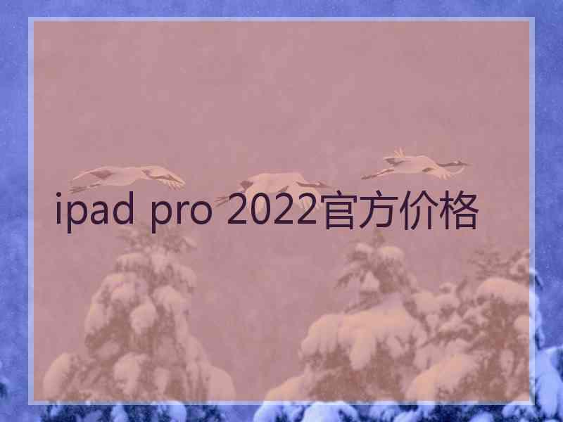 ipad pro 2022官方价格