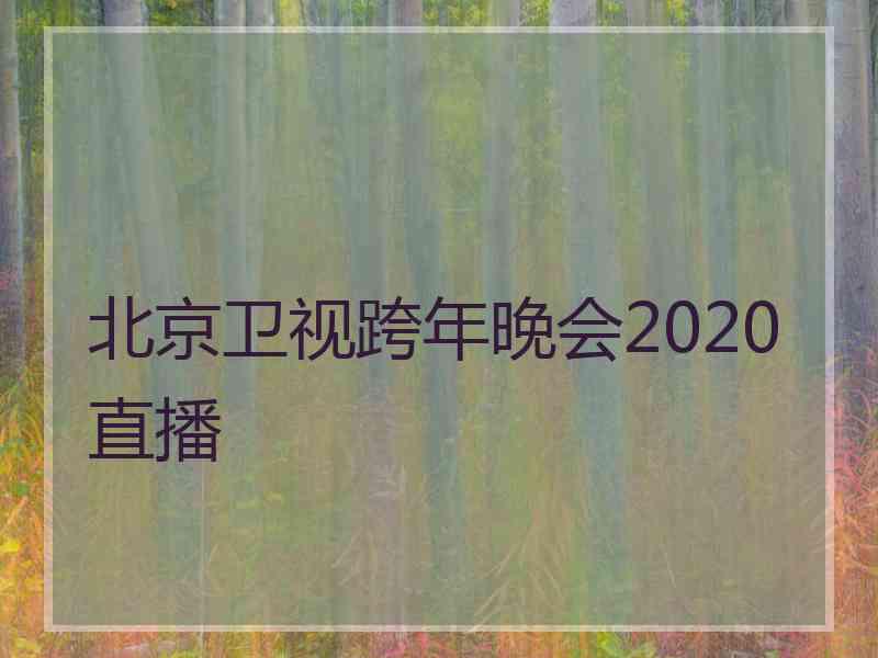 北京卫视跨年晚会2020直播